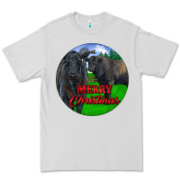 Dove Grey Black Angus Cattle and Bull Merry Christmas Premium Tee - RanaPortraitStore