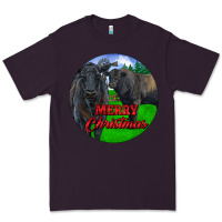 Plum Black Angus Cattle and Bull Merry Christmas Premium Tee - RanaPortraitStore