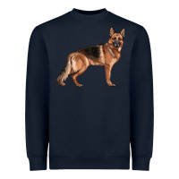 Navy German Shepherd Dog Illustrations Heavyweight Sweatshirt - LillyAllenDesigns