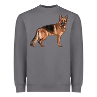Storm German Shepherd Dog Illustrations Heavyweight Sweatshirt - LillyAllenDesigns