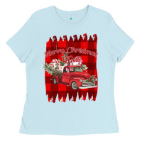 Baby Blue Merry Christmas Y'all Truck Ladies Tee - Bettercallsaul