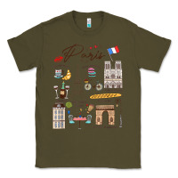 Army Green paris bonjour eiffel tower paris lover paris traveling vacay Classic Tee - trangStudio