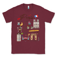 Burgundy paris bonjour eiffel tower paris lover paris traveling vacay Classic Tee - trangStudio