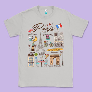 Paris Bonjour Eiffel Tower Paris Lover Paris Traveling Vacay Classic Tee Designed By Trangstudio