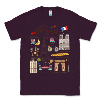 Plum paris bonjour eiffel tower paris lover paris traveling vacay Classic Tee - trangStudio