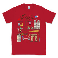 Red paris bonjour eiffel tower paris lover paris traveling vacay Classic Tee - trangStudio