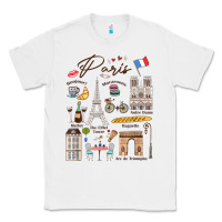 White paris bonjour eiffel tower paris lover paris traveling vacay Classic Tee - trangStudio
