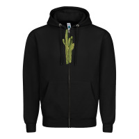 Black saguaro cactus Zipper Hoodie - LillyAllenDesigns