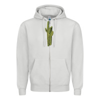 Dove Grey saguaro cactus Zipper Hoodie - LillyAllenDesigns