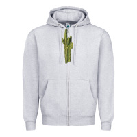 Heather Grey saguaro cactus Zipper Hoodie - LillyAllenDesigns