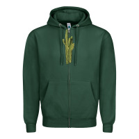 Sports Green saguaro cactus Zipper Hoodie - LillyAllenDesigns