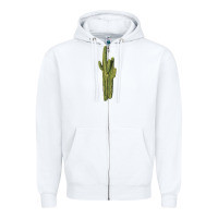 White saguaro cactus Zipper Hoodie - LillyAllenDesigns