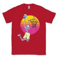 Red basketball player halloween pumpkin skeletons kids boys Classic Tee - trangStudio