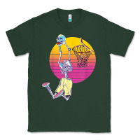 Sports Green basketball player halloween pumpkin skeletons kids boys Classic Tee - trangStudio