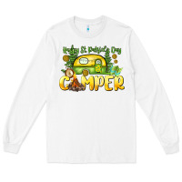 White Happy St. Patrick's Day camper Long Sleeve Tee - HowdyJamesFarm
