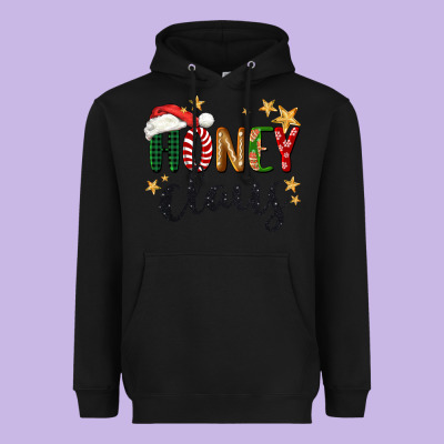 Honey Claus Christmas Heavyweight Hoodie Designed By Barkaloodesign