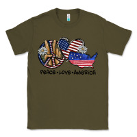Army Green peace love america Classic Tee - SublimationCraftShop