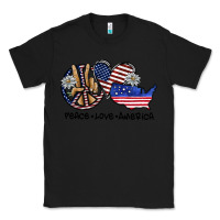 Black peace love america Classic Tee - SublimationCraftShop