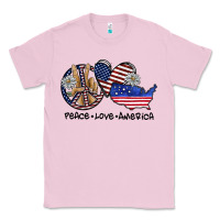 Bubblegum Pink peace love america Classic Tee - SublimationCraftShop