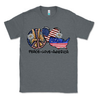 Charcoal Heather peace love america Classic Tee - SublimationCraftShop