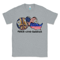 Heather Grey peace love america Classic Tee - SublimationCraftShop