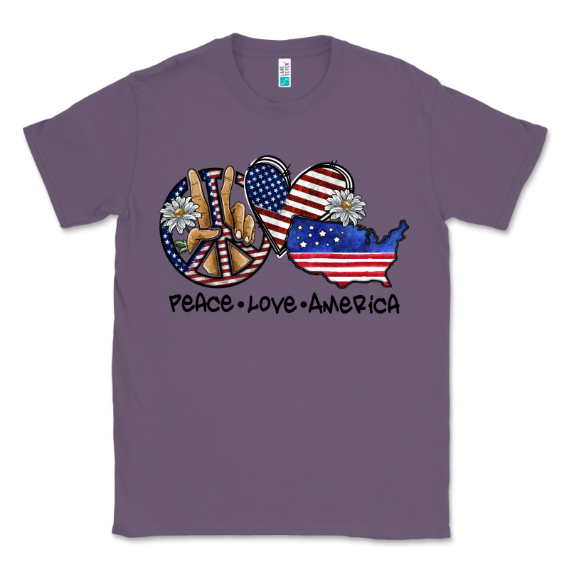 Peace Love America Classic Tee by SublimationCraftShop | Teevron