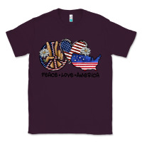 Plum peace love america Classic Tee - SublimationCraftShop