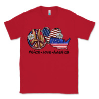 Red peace love america Classic Tee - SublimationCraftShop