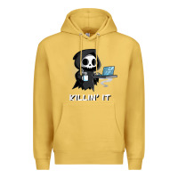 Antique Gold killin' it shirt funny grim reaper halloween sarcasm Premium Hoodie - trangStudio