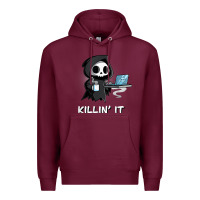 Burgundy killin' it shirt funny grim reaper halloween sarcasm Premium Hoodie - trangStudio
