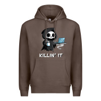 Coffee killin' it shirt funny grim reaper halloween sarcasm Premium Hoodie - trangStudio