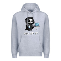 Heather Grey killin' it shirt funny grim reaper halloween sarcasm Premium Hoodie - trangStudio
