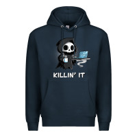 Navy killin' it shirt funny grim reaper halloween sarcasm Premium Hoodie - trangStudio