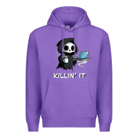 Purple killin' it shirt funny grim reaper halloween sarcasm Premium Hoodie - trangStudio