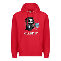 Red killin' it shirt funny grim reaper halloween sarcasm Premium Hoodie - trangStudio