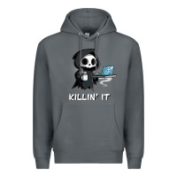 Rock killin' it shirt funny grim reaper halloween sarcasm Premium Hoodie - trangStudio