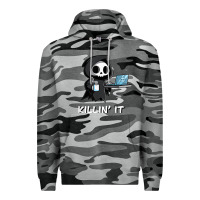Slate Camo killin' it shirt funny grim reaper halloween sarcasm Premium Hoodie - trangStudio