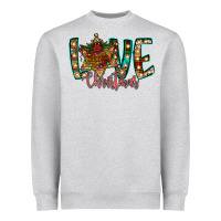 Heather Grey Love Snowman Heavyweight Sweatshirt - CowhideDigitalArt