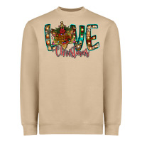 Mushroom Love Snowman Heavyweight Sweatshirt - CowhideDigitalArt
