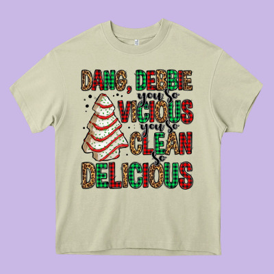 Dang Debbie Christmas Tree Cake Heavy Core Tee Designed By Jasminsmagicworld