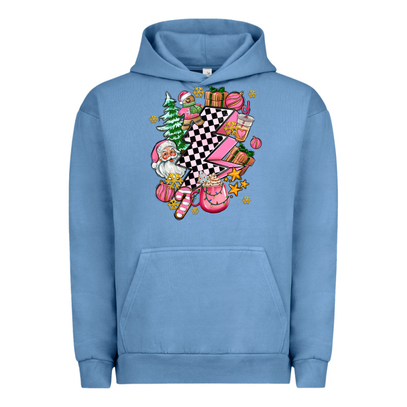 Pink Christmas Lightning Bolt Urban Hoodie by AdoDesignShop | Teevron