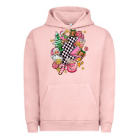 Pigment Salmon pink christmas lightning bolt Urban Hoodie - AdoDesignShop