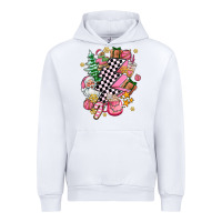 White pink christmas lightning bolt Urban Hoodie - AdoDesignShop