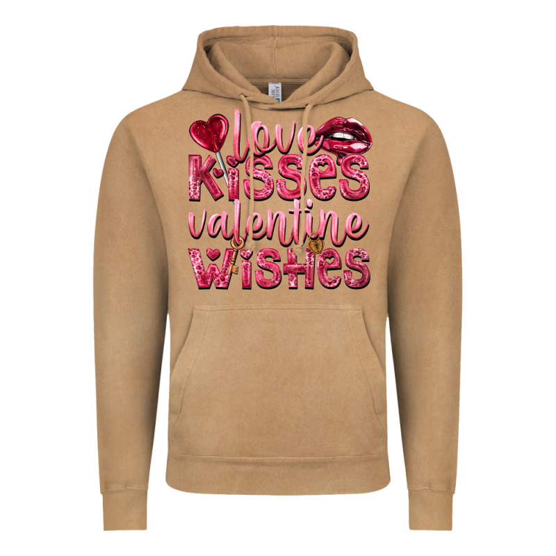 Love Kisses Valentine Wishes Valentine's Day Vintage Hoodie by HowdyJamesFarm | Teevron