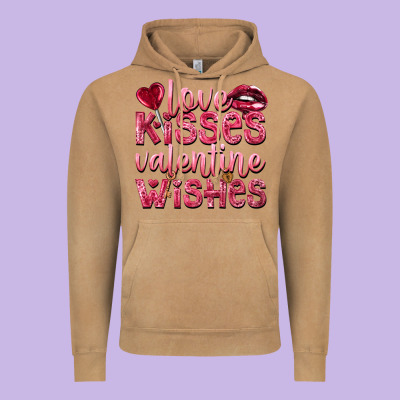 Love Kisses Valentine Wishes Valentine's Day Vintage Hoodie Designed By Howdyjamesfarm