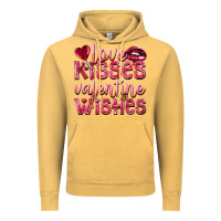 Vintage Mustard Love kisses Valentine wishes Valentine's Day Vintage Hoodie - HowdyJamesFarm