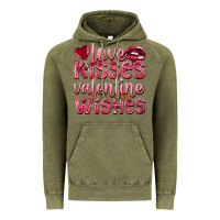 Vintage Olive Love kisses Valentine wishes Valentine's Day Vintage Hoodie - HowdyJamesFarm