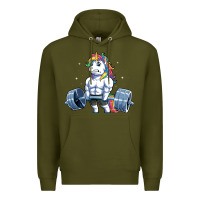 Army Green Unicorn Weightlifting T Fitness Gym Deadlift Rainbow Gifts Party Men W Premium Hoodie - trangStudio