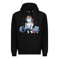 Black Unicorn Weightlifting T Fitness Gym Deadlift Rainbow Gifts Party Men W Premium Hoodie - trangStudio