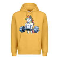 Mustard Unicorn Weightlifting T Fitness Gym Deadlift Rainbow Gifts Party Men W Premium Hoodie - trangStudio